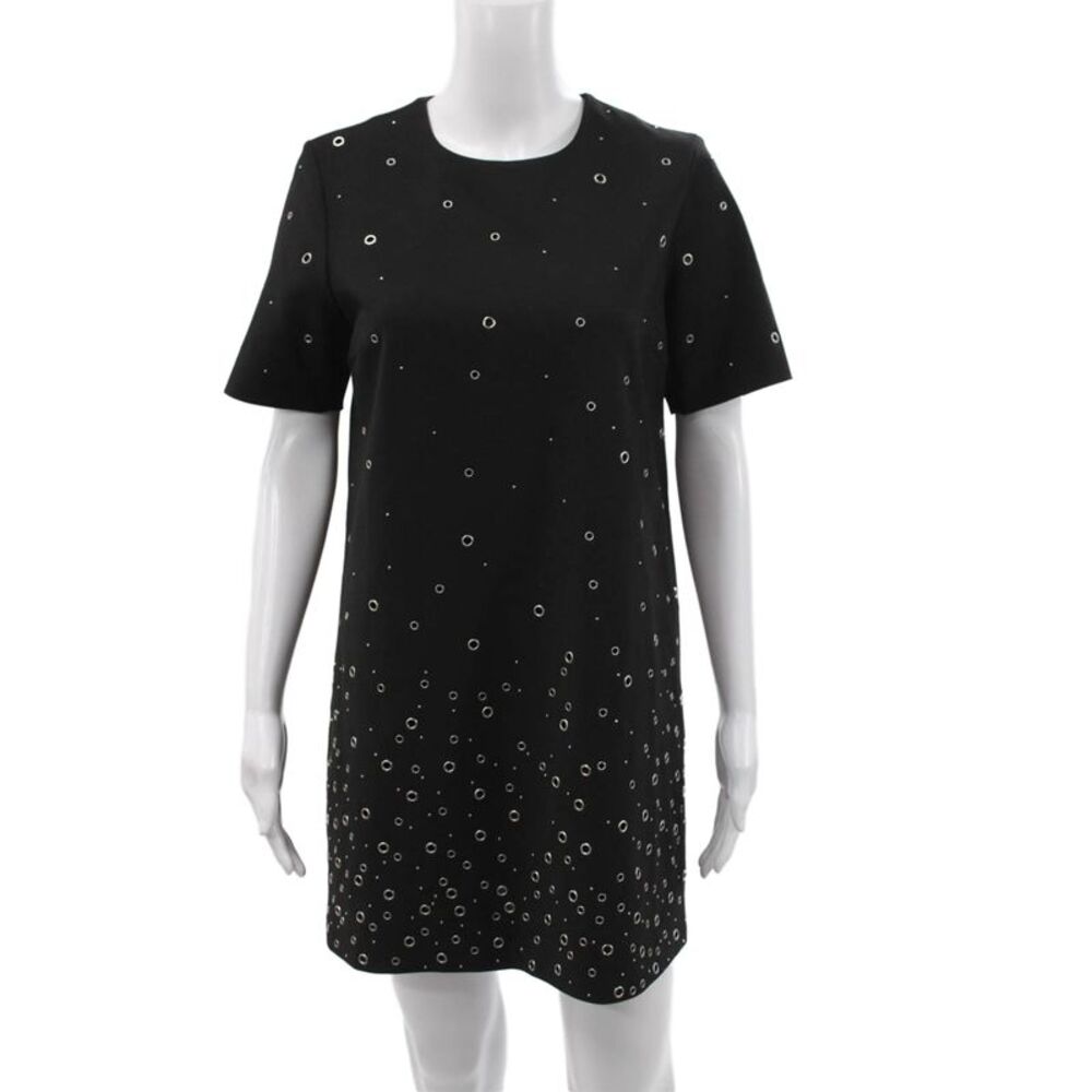 Elizabeth & James Womens Shift Dress Short Sleeve Round Neck Black Size S